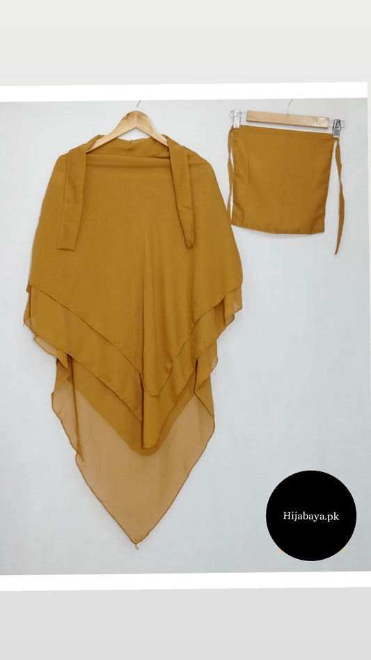 3 Layer Premium Khimar (Mustard)