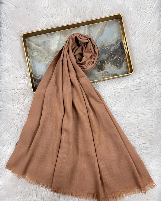 Turkish Lawn Hijab - Camel Brown