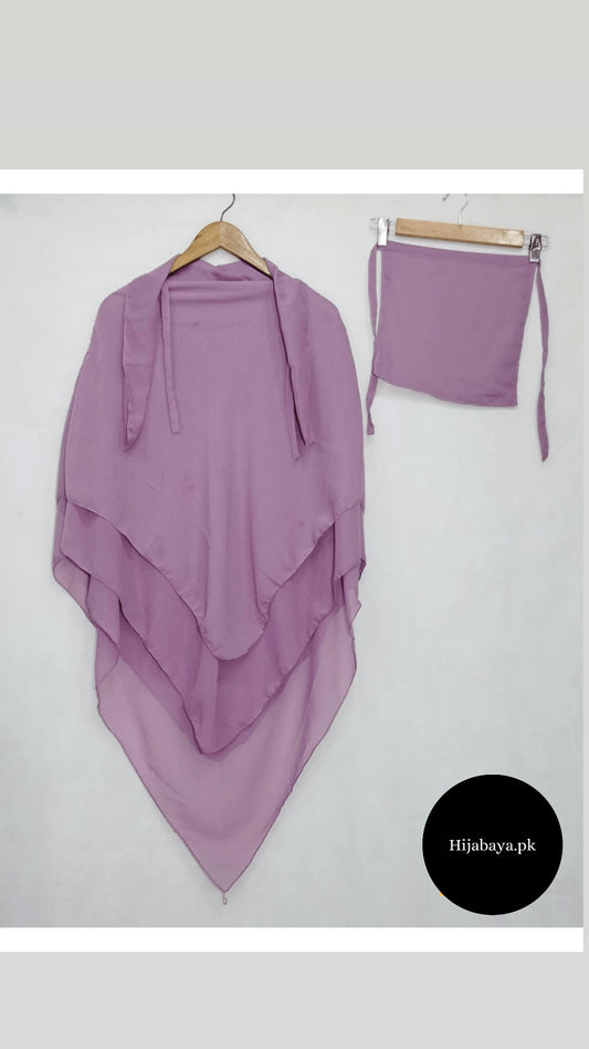 3 Layer Premium Khimar (Muave)