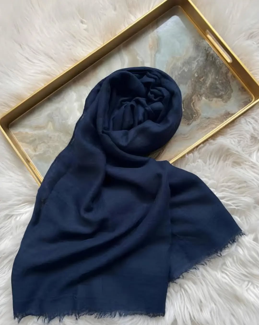 Turkish Lawn Hijab - Navy Blue