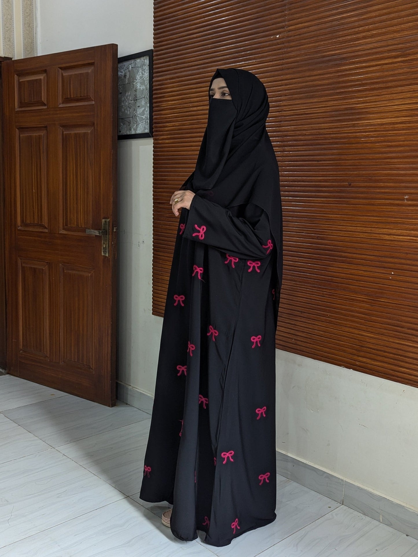 “Pink Bow Abaya by Aurora”