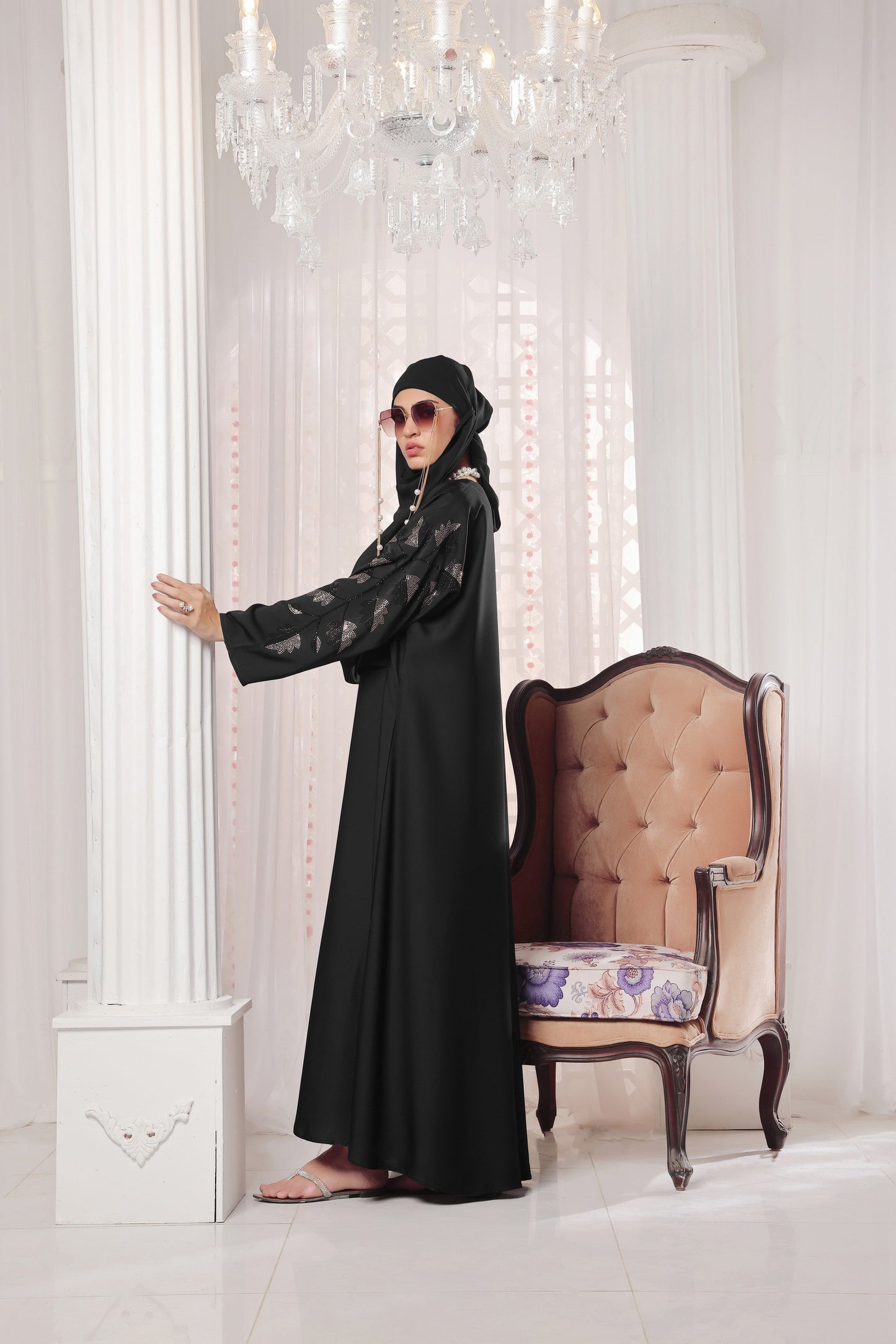 Black Leaf Abaya