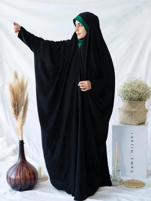 Zipper Irani Chadar with Sleeves ( High Quality Improted Nida Fabric)