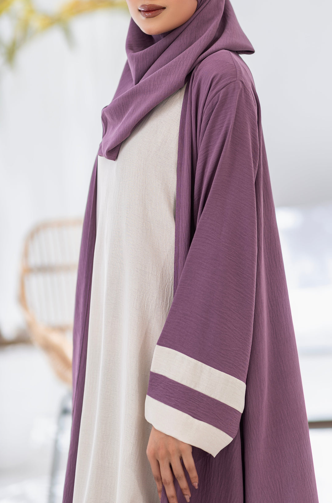 Mubina Lavendar Premium Abaya