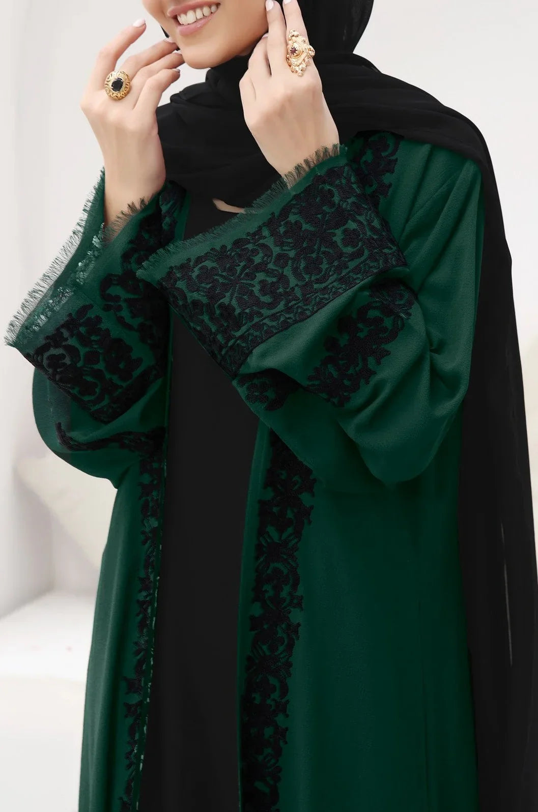 Mystical Green Abaya with Inner
