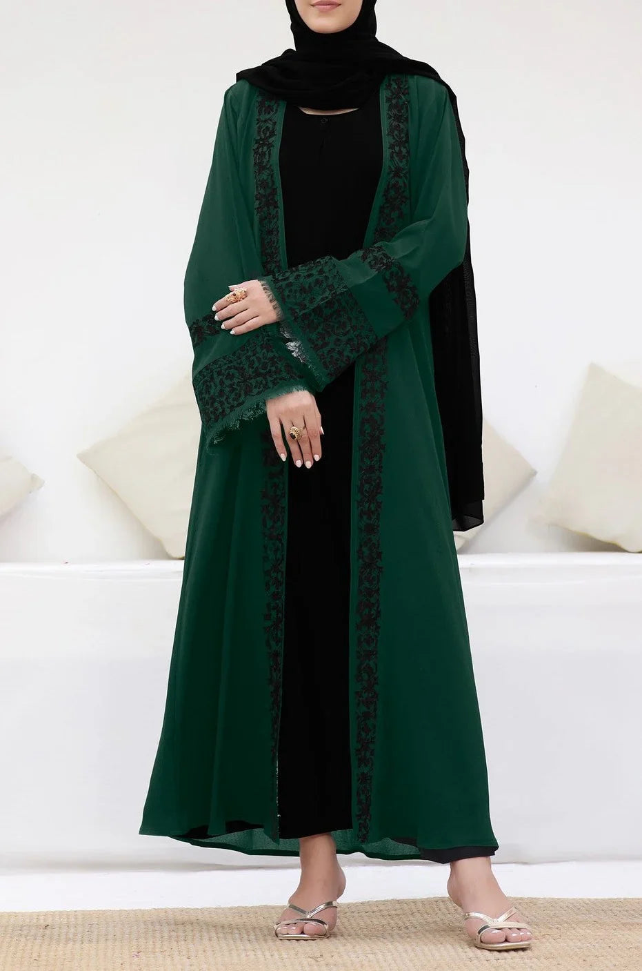 Mystical Green Abaya with Inner