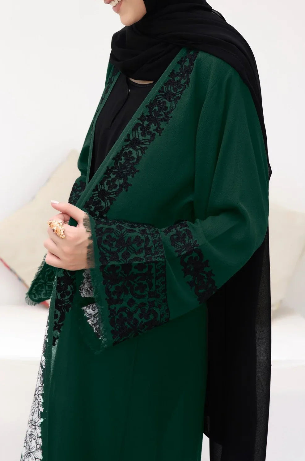 Mystical Green Abaya with Inner