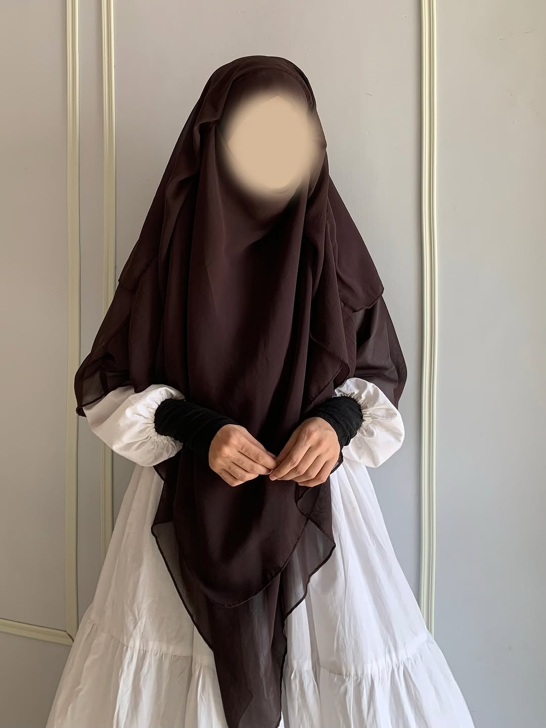 (Dark Brown) Princess Khimar