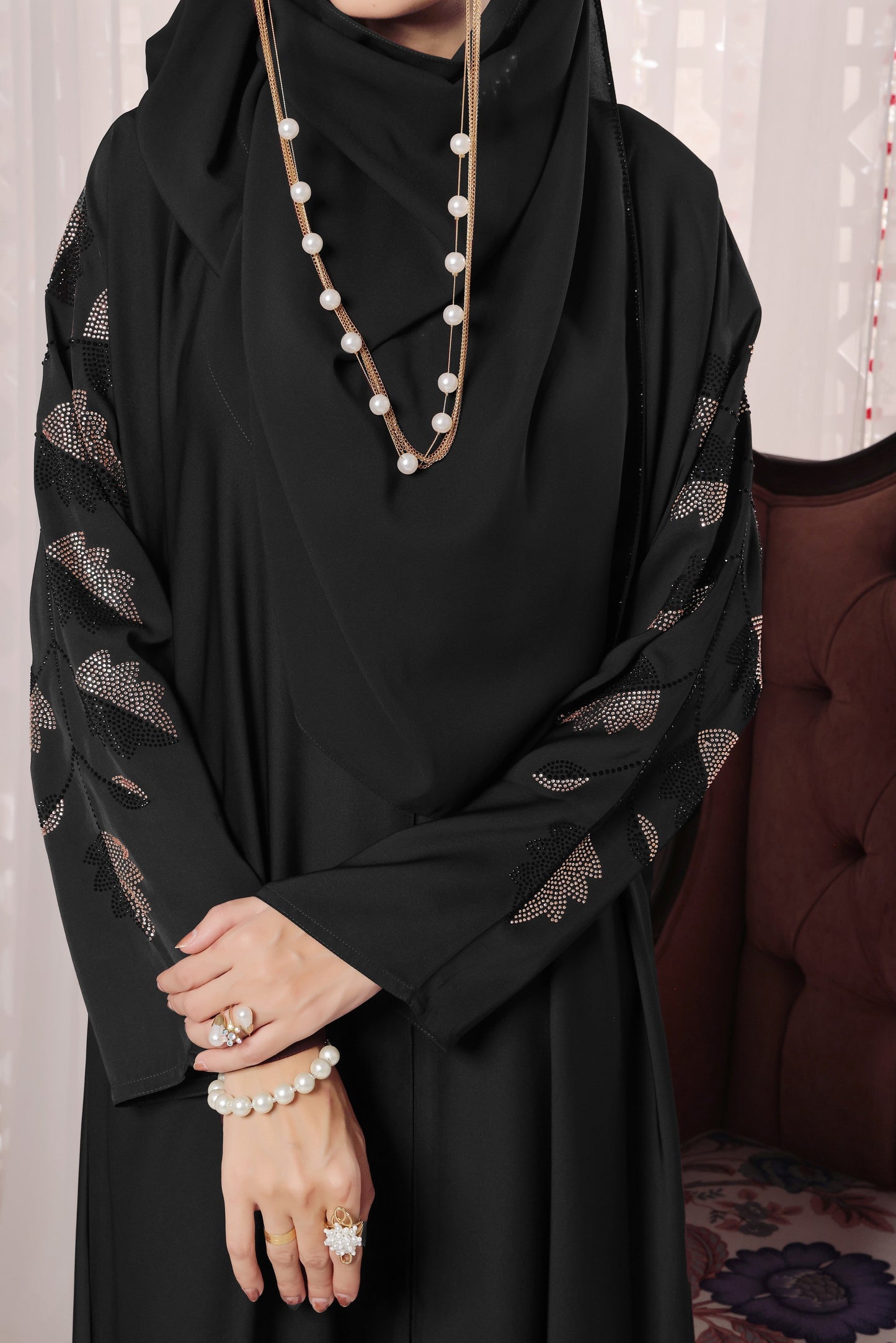 Black Leaf Abaya