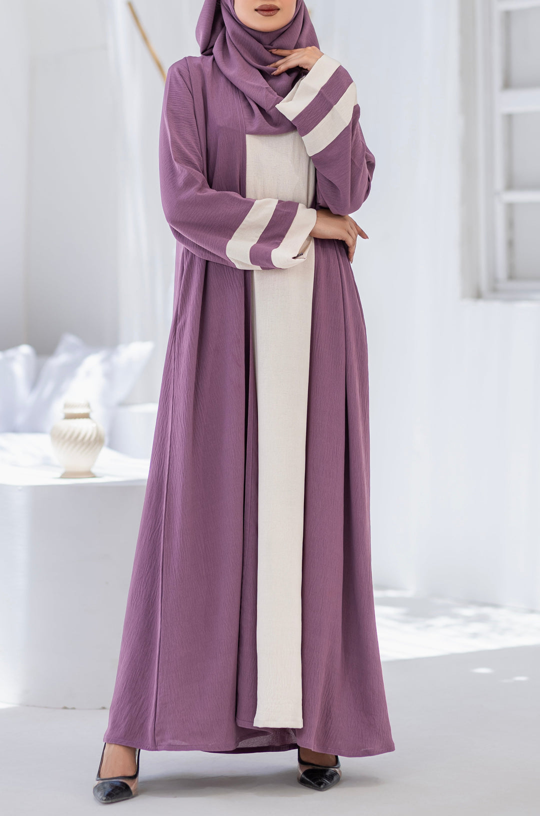 Mubina Lavendar Premium Abaya
