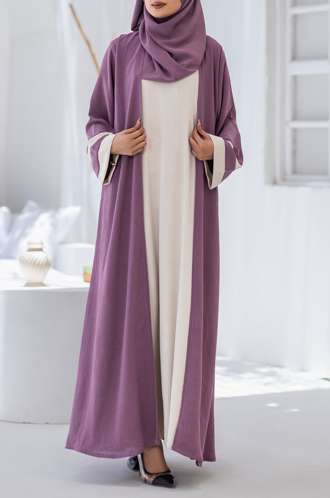 Mubina Lavendar Premium Abaya