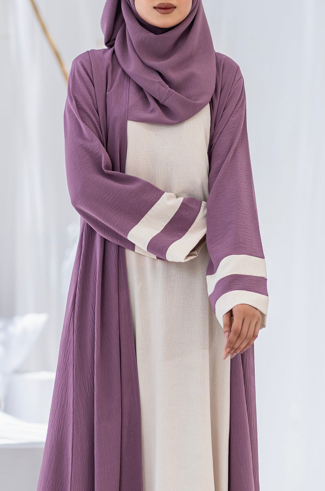 Mubina Lavendar Premium Abaya