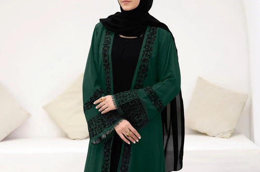Mystical Green Abaya with Inner